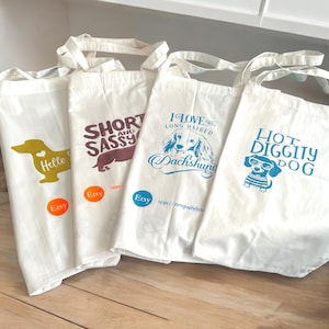 Dachshund Tote Bag: 100% Cotton Reusable Shopper