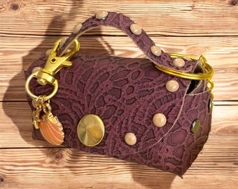 Mini Faux Leather Bucket Bag Charm: Coin Purse Keychain