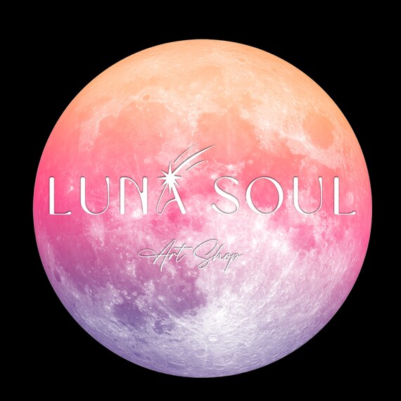 Tricolor Full Moon Clipart Png Overlay Design Elements Etsy