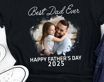 Camiseta personalizada con foto para papá, camisetas con foto para el Día del Padre, regalo con foto personalizado para papá, camiseta con foto personalizada para papá, regalo para el Día del Padre, regalo para papá