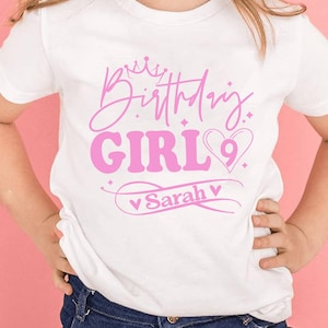 Personalized Birthday Girl T-Shirt for Kids, Custom Name and Age Birthday Girl Shirt, Girls Birthday Shirt, Birthday Toddler Shirt
