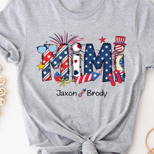 Personalized Patriotic 4th of July Grandma Shirt, 4th Of July Mimi, Memorial Day Shirt, Independence Day Gift for Grandma, July 4th Holiday