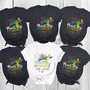 Mardi Gras Cruise Squad 2025 Shirt, Cruise Carnival Family Matching T-Shirt, Mardi Gras Cruise Crew, Matching Group Cruise Shirt