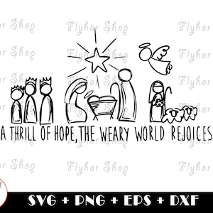 A Thrill of Hope Nativity SVG PNG - Digital Art work designd by FlyHorShop