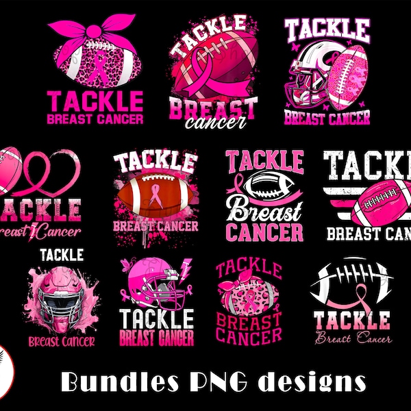 Tackle Breast Cancer Awareness Football Pink Ribbon PNG - Digital Art work designd by FlyHorShop