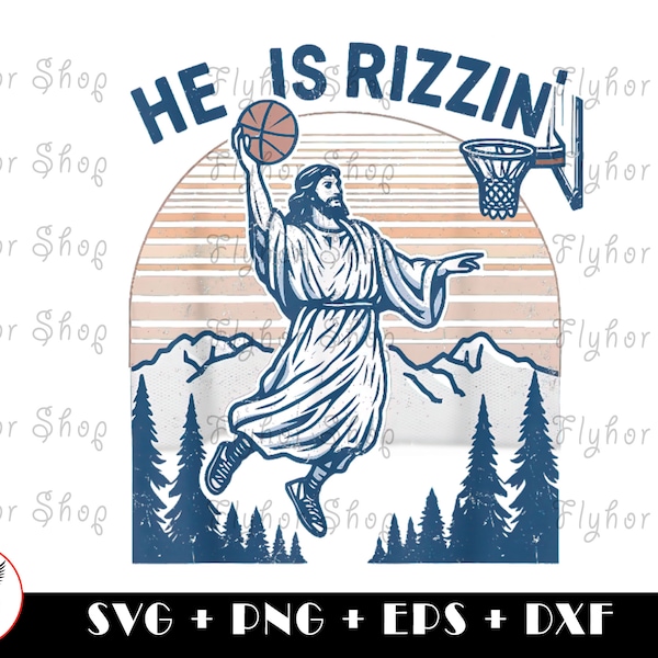 Retro He Is Rizzin SVG PNG - Digital Art work designd by FlyHorShop