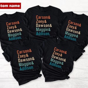 Personalized Name List Shirt, Custom Ampersand Names Shirt, Funny List T-Shirt, Custom Team Shirt, Tshirt With Names, Shirt for Family