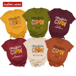 Personalized Thanksgiving Cousin Crew Kids Shirt, Custom Matching Cousins With Names Tees, Cousin Crew Turkey Shirts, Thanksgiving Cousin
