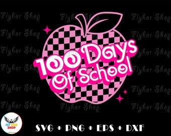 pink apple 100 days of school SVG PNG - Digital Art work designd by FlyHorShop
