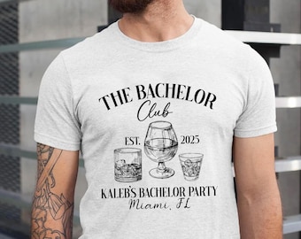 Personalized The Bachelor Club Shirt, Custom Bachelor Party Shirts, Groomsmen Matching Shirts,  Bridal Party Shirt, Groom Team Matching Tees