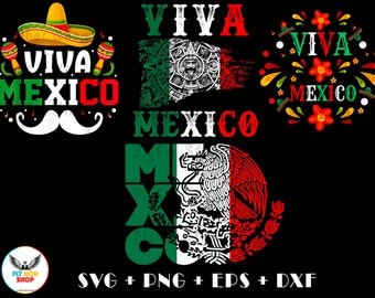 Viva Mexico Mexican Independence SVG PNG - Digital Art work designd by FlyHorShop