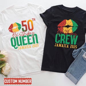 Personalized Jamaica Birthday Squad Crew Shirt, Jamaica Celebration Trip T-Shirts, Jamaica Birthday Queen Tee, Birthday Matching Shirts