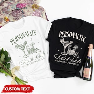 Personalized Bachelorette Social Club Shirt, Custom Location And Name Bachelorette Party Shirts, Bachelorette Trip Shirt Custom Bachelorette