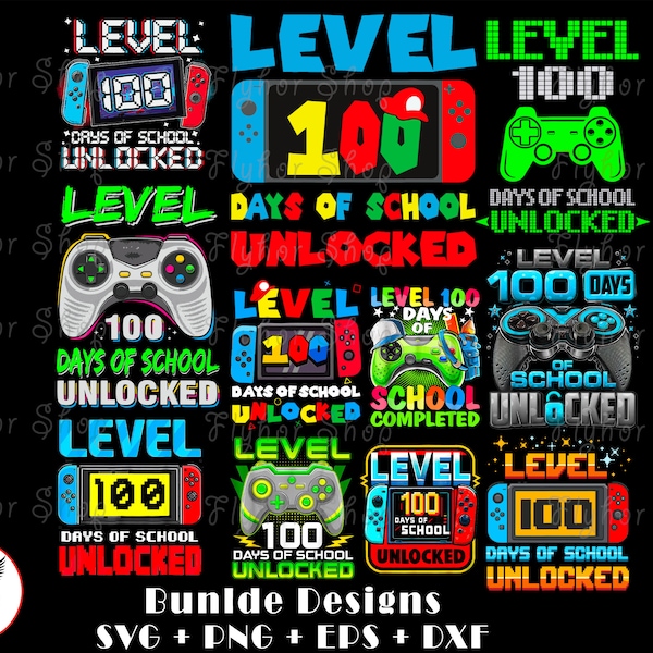 Level 100 Days of School Completed SVG PNG - Digital Art work designd by FlyHorShop