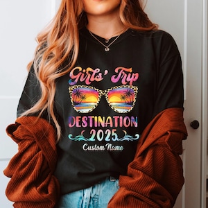 Personalized Girls Trip 2025 Your Destination Shirt, Girls Trip Matching TShirt, Girls Weekend Tee, Girl Vacation Shirt, Friends Trip Outfit