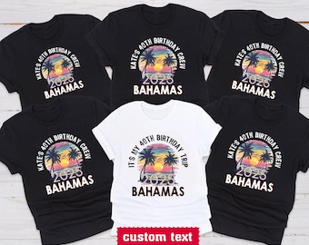 Personalized 40th Birthday Trip Birthday Crew Shirts, Custom Name and Location Matching Birthday Tees, Custom Birthday Trip Shirts 2025