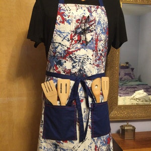 Apron—Red, White, and Blue Fireworks