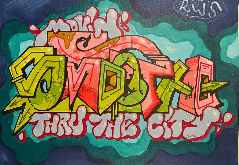 Name als Graffiti handgefertigt und einzigartig Personalisierte Graffiti Zeichnungen auf Anfrage. Für dich oder als Geschenk Bild 1