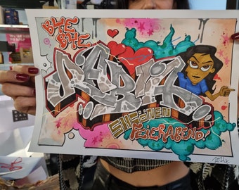 Pittura artistica con nome personalizzato Graffiti