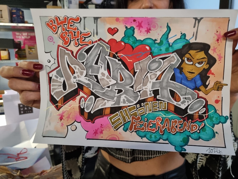 Graffiti personalisiert Name Kunst Malen Bild 1