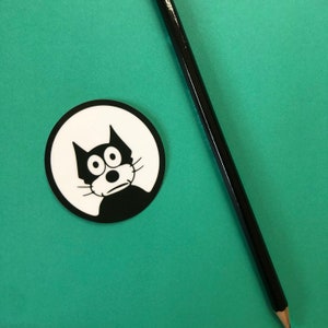 Staring Felix the Cat Cartoon Handmade Die Cut Sticker Decal | Waterproof Laptop Water Bottle Car Phone Vintage Cartoon Character