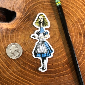 Stretched Alice in Wonderland Sticker Hand Cut Handmade Die Cut Decal | Waterproof Laptop Water Bottle Phone Vintage Cartoon Book Character