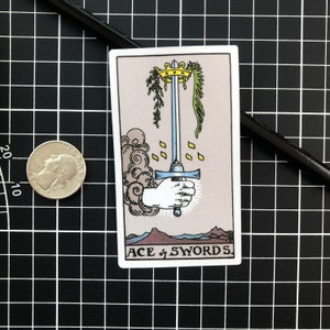 The Ace of Swords Sticker Minor Arcana Trump Card Rider Waite Smith Tarot Card Handmade Die Cut Decal Waterproof Laptop Bottle Car Zodiac