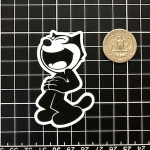 Felix the Cat Laughing Cartoon Die Cut Sticker Handmade Waterproof Laptop Water Bottle Car Phone Sticker Decal | Vintage Cartoon Character
