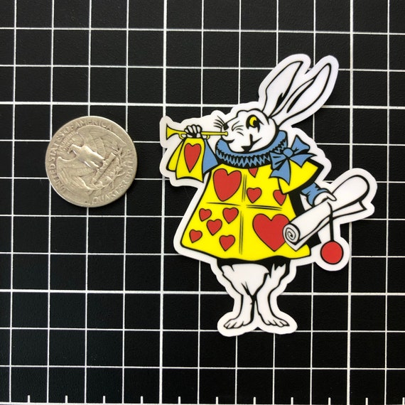 White Rabbit Alice in Wonderland Handmade Die Cut Sticker | Etsy