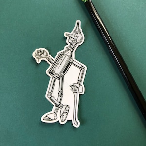 Tin Woodsman Tin Man Wizard of Oz Handmade Die Cut Sticker Decal | Waterproof Laptop Water Bottle Car Phone Vintage Cartoon Book