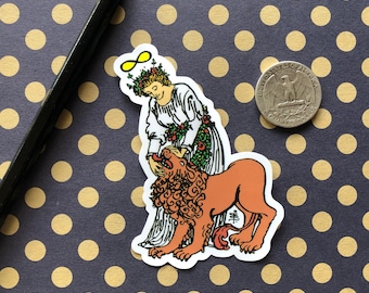 Fuerza Mayor Arcana Rider Waite Tarot Tarjeta Pegatina Hecha a mano Troquelado Calcomanía / Impermeable Portátil Botella de Agua Coche Teléfono Vintage Libro Zodíaco