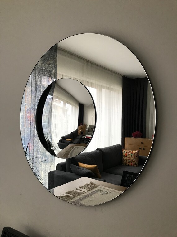 Navy Blue Mirror Antique Mirror Blue Mirror Convex Antiqued Etsy