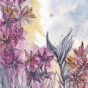 Inky Florals - Original Watercolour + Ink