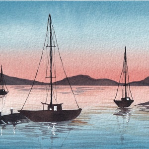 Segelboote in der Abenddämmerung