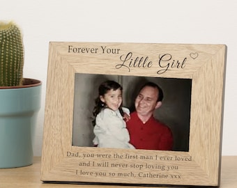 Cadeau personnalisé Père de la Mariée Cadeau de mariage 7 » x 5 » cadre « Forever your little girl »