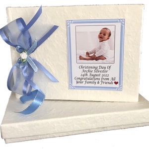 Christening Guest Book or small photo book  personalised gift for baby Boy
