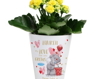 Pot de fleurs Love You, cadeau personnalisé « Mon amour pour toi grandit », parfait pour la Saint-Valentin, un anniversaire ou toute autre occasion