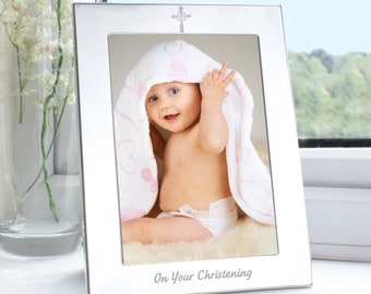 Cadeau de cadre photo de baptême 5 x 7 pouces Bébé Fille ou Bébé Garçon cadeau