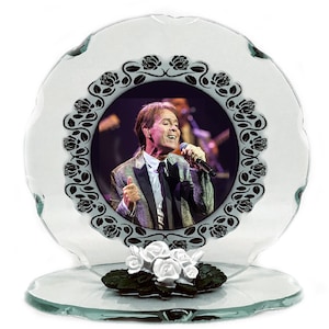 Cliff Richard  Photo Cut Glass Plaque collectible Gift