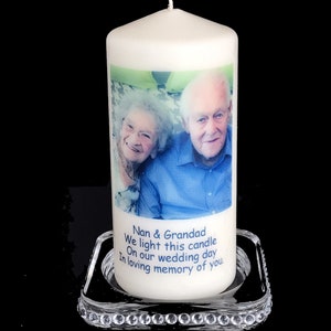 Personalized Wedding Memorial Candle with Photo & Text