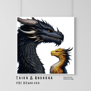Fourth Wing | Tairn & Andarna | XL Cross Stitch Pattern | PDF Pattern | Advanced Pattern