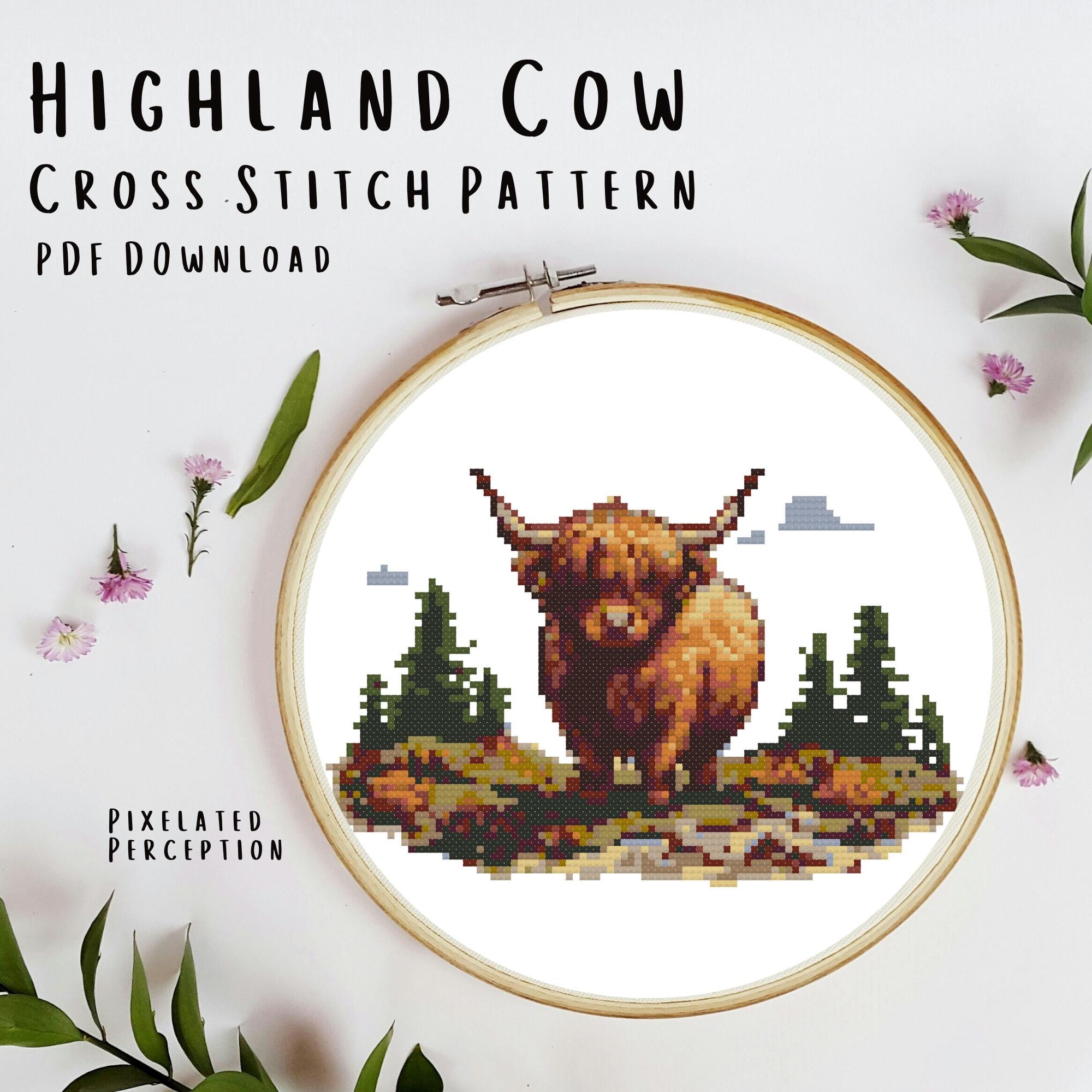 Scottish Highland Cow | Cross Stitch Pattern | PDF Pattern | Instant ...