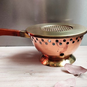 Stove Warmer Keep Warm Round Vintage 1960 Copper Brass Freshly Polished TOP Condition