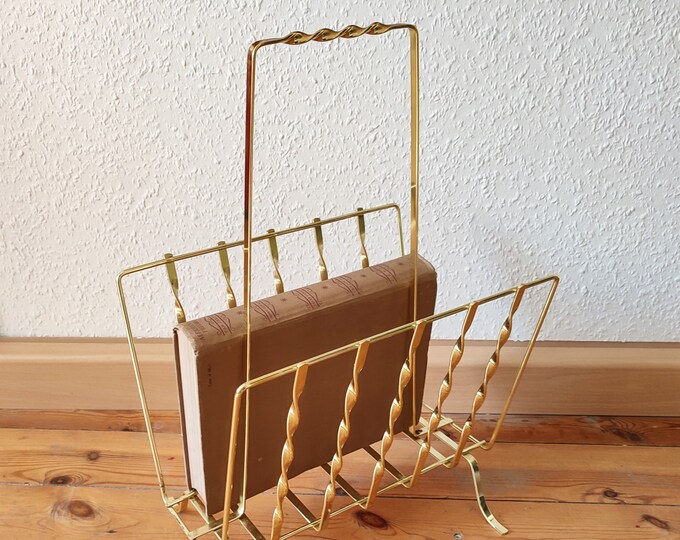 Antique String Rack Magazine Rack Geometric String Design With Handle Carrying Handle 1970 ...