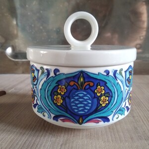 Coffee set milk jug sugar bowl with lid from the IZMIR series by Villeroy Boch 1973 design by Christine Reuter 70s Zuckerdose