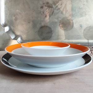 ORANGE + BROWN! Op Art Design from Germany Vintage, Top Condition! Eschenbach Bavaria Germany Vintage 60s - 70s Space Age