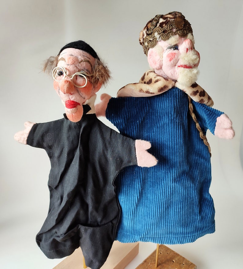 2 Dresden Collector Puppets 1960 Artist Hand Puppets for Punch and Judy