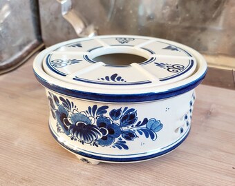 Delft Warmer Stove Cobalt Blue Indian Blue Hand Painted Warmer, suitable for different jugs Vintage Arts and Crafts