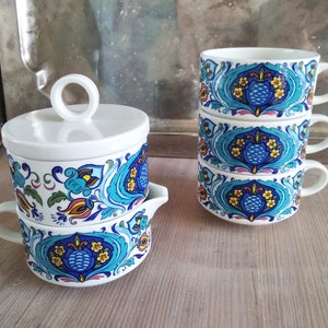 Coffee set milk jug sugar bowl with lid from the IZMIR series by Villeroy Boch 1973 design by Christine Reuter 70s image 10