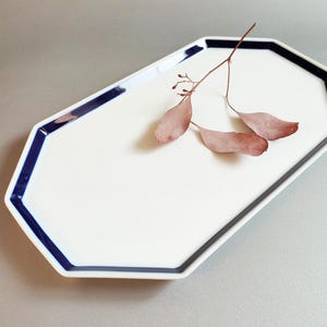Rosenthal Studio Line Faceted White Cobalt Blue Tapio Wirkkala Meat Platter Polygon Secunda Mykonos 1970 Bauhaus Serving Plate like New